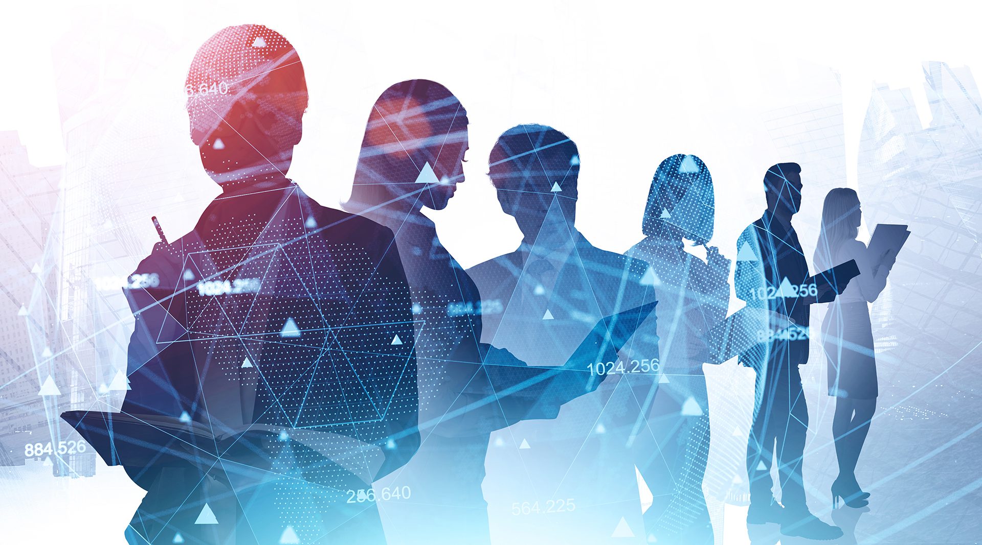 Network,And,Internet,Communication,Concept.,Silhouettes,Of,Business,People,In